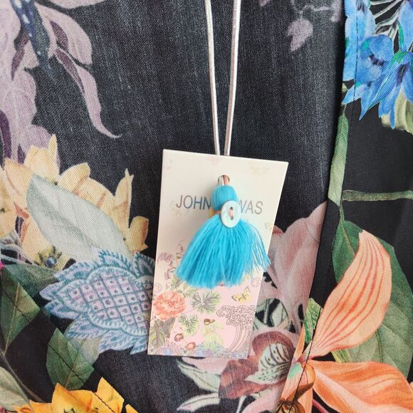 NEW Johnny Was Neon Jungle Mix Tier Dress Women S Silk Blend Tropical Boho Beach - Picture 11 of 13